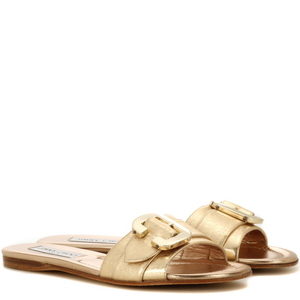 [해외] 정품 JIMMY CHOO Nessa metallic leather sandals Gold - 피오리토