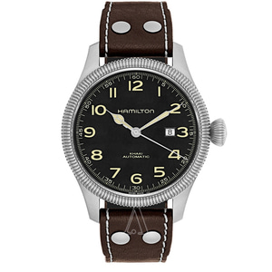 해밀턴 Hamilton H60515533 Watch Khaki Pioneer Mens Black Dial Automatic Leather 44m
