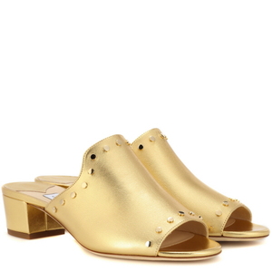 [해외] 정품 JIMMY CHOO Myla open-toe leather mules Gold - 피오리토