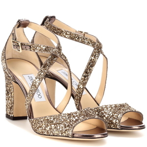 [해외] 정품 JIMMY CHOO Carrie 85 metallic glitter peep toe sandals Antique Gold - 피오리토